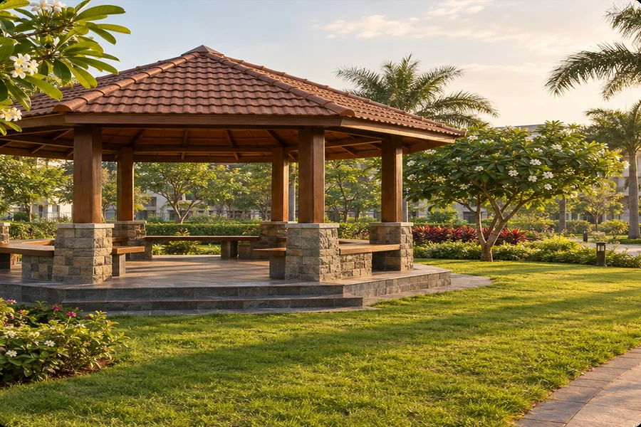 Gazebo at Yadadri Residency, planned — artist's impression